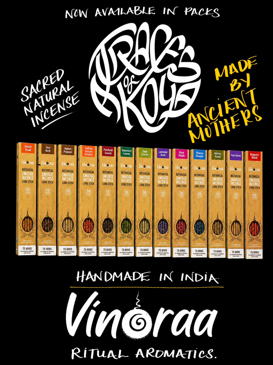 Sandal Wood | 8 Sacred Natural Incense Sticks |