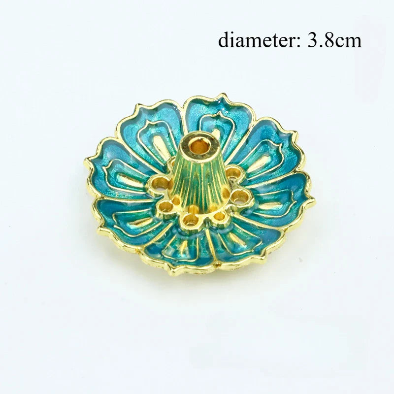 Lotus Alloy Incense Holder Small 1-Pack - Incense Burner for Sticks, Cones & Coils, Home Meditation Decor